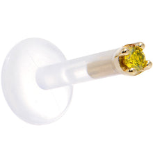 Load image into Gallery viewer, Solid 14K Yellow Gold 1.5mm Genuine Yellow Diamond Bioplast Push in Monroe
