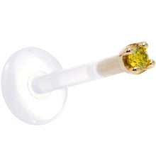 Load image into Gallery viewer, Solid 14K Yellow Gold 1.5mm Genuine Yellow Diamond Bioplast Push in Monroe
