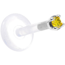 Load image into Gallery viewer, Solid 14K White Gold 1.5mm Genuine Yellow Diamond Bioplast Push in Monroe
