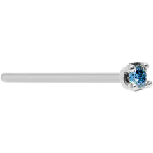 Load image into Gallery viewer, 14k White Gold 2mm Lab Grown Blue Diamond Nose Ring
