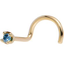 Load image into Gallery viewer, 14k Yellow Gold 2mm Lab Grown Blue Diamond Nose Ring

