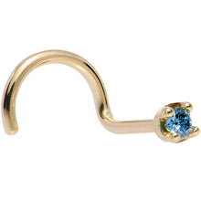Load image into Gallery viewer, Solid 14K Yellow Gold 1.5mm Genuine Blue Diamond Nose Ring
