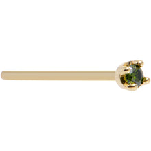 Load image into Gallery viewer, Solid 14K Yellow Gold 1.5mm Genuine Green Diamond Nose Ring
