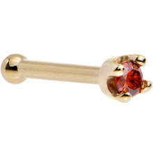 将图片加载到图库查看器，Solid 14K Yellow Gold 1.5mm Genuine Red Diamond Nose Ring
