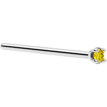 Load image into Gallery viewer, 14k White Gold 2mm Lab Grown Yellow Diamond Nose Ring
