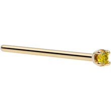 将图片加载到图库查看器，Solid 18K Yellow Gold 1.5mm Genuine Yellow Diamond Nose Ring
