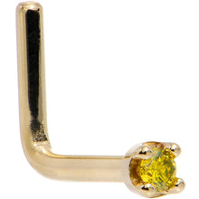 Load image into Gallery viewer, 14k Yellow Gold 2mm Lab Grown Yellow Diamond Nose Ring
