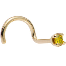 Load image into Gallery viewer, 14k Yellow Gold 2mm Lab Grown Yellow Diamond Nose Ring
