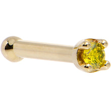 将图片加载到图库查看器，Solid 18K Yellow Gold 1.5mm Genuine Yellow Diamond Nose Ring

