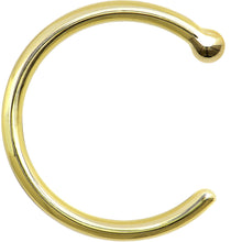 Load image into Gallery viewer, 18G 3/8 Solid 14K Yellow Gold Nose Hoop
