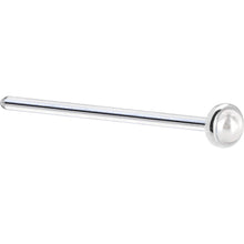 Load image into Gallery viewer, Solid 14K White Gold 2mm Cultured Pearl Nose Ring

