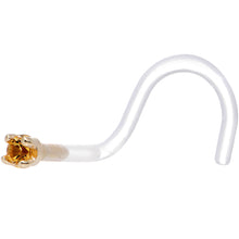Load image into Gallery viewer, 18G 1/4 Yellow Gold 1.5mm Genuine Citrine Bioplast Nose Ring
