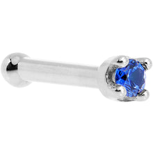 Load image into Gallery viewer, Solid 18K White Gold 1.5mm Genuine Blue Sapphire Nose Ring
