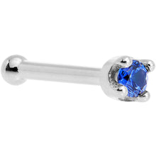 Load image into Gallery viewer, Solid 18K White Gold 1.5mm Genuine Blue Sapphire Nose Ring
