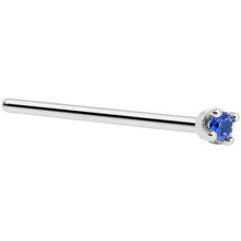 Load image into Gallery viewer, Solid 14K White Gold 1.5mm Genuine Blue Sapphire Nose Stud Ring
