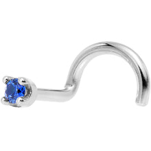 Load image into Gallery viewer, Solid 18K White Gold 1.5mm Genuine Blue Sapphire Nose Ring
