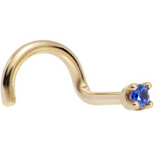 将图片加载到图库查看器，Solid 18K Yellow Gold 1.5mm Genuine Blue Sapphire Nose Ring
