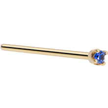 Load image into Gallery viewer, Solid 14K Yellow Gold 1.5mm Genuine Blue Sapphire Nose Stud Ring
