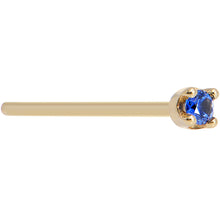 将图片加载到图库查看器，Solid 18K Yellow Gold 1.5mm Genuine Blue Sapphire Nose Ring
