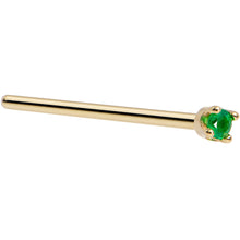 将图片加载到图库查看器，Solid 14K Yellow Gold 1.5mm Genuine Emerald Nose Ring
