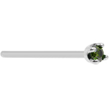 Load image into Gallery viewer, Solid 18K White Gold 1.5mm Genuine Green Diamond Nose Ring
