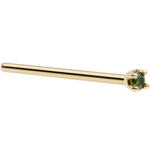 将图片加载到图库查看器，Solid 18K Yellow Gold 1.5mm Genuine Green Diamond Nose Ring
