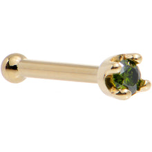 将图片加载到图库查看器，Solid 18K Yellow Gold 1.5mm Genuine Green Diamond Nose Ring
