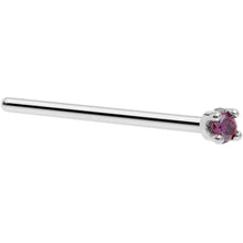 将图片加载到图库查看器，Solid 18K White Gold 1.5mm Genuine Purple Diamond Nose Ring
