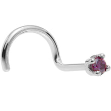将图片加载到图库查看器，Solid 18K White Gold 1.5mm Genuine Purple Diamond Nose Ring
