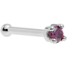 将图片加载到图库查看器，Solid 18K White Gold 1.5mm Genuine Purple Diamond Nose Ring
