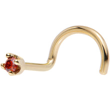 将图片加载到图库查看器，Solid 18K Yellow Gold 1.5mm Genuine Red Diamond Nose Ring
