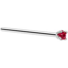 Load image into Gallery viewer, Solid 18K White Gold 1.5mm Diamond Cut Genuine Ruby Nose Ring
