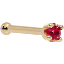 Load image into Gallery viewer, Solid 18K Yellow Gold 1.5mm Diamond Cut Genuine Ruby Nose Ring
