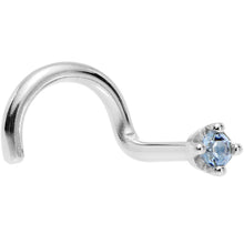 Load image into Gallery viewer, Solid 18K White Gold 1.5mm Genuine Topaz Nose Ring
