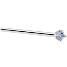 Load image into Gallery viewer, Solid 18K White Gold 1.5mm Genuine Topaz Nose Ring

