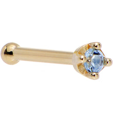 Load image into Gallery viewer, Solid 18K Yellow Gold 1.5mm Genuine Topaz Nose Ring

