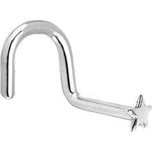 将图片加载到图库查看器，Solid 14K White Gold Star Nose Ring
