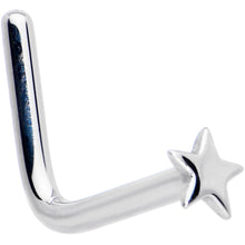 将图片加载到图库查看器，Solid 14K White Gold Star Nose Ring
