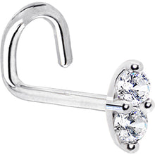 Load image into Gallery viewer, 14k White Gold Clear 1.5mm CZ Marquise Nose Ring
