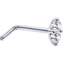 Load image into Gallery viewer, 14k White Gold Clear 1.5mm CZ Marquise Nose Ring
