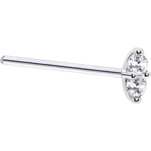 Load image into Gallery viewer, 14k White Gold Clear 1.5mm CZ Marquise Nose Ring
