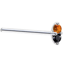 Load image into Gallery viewer, 14k White Gold Black Orange 1.5mm CZ Marquise Nose Ring
