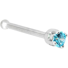 将图片加载到图库查看器，Solid 14K White Gold 2mm Mint Green Cubic Zirconia Nose Ring
