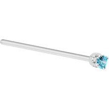 将图片加载到图库查看器，Solid 14K White Gold 2mm Mint Green Cubic Zirconia Nose Ring
