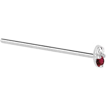 Load image into Gallery viewer, 14k White Gold Red 1.5mm CZ Marquise Nose Ring
