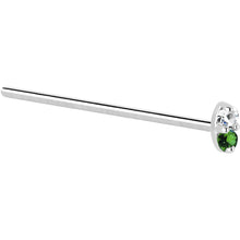 Load image into Gallery viewer, 14k White Gold 1.5mm Genuine Emerald Diamond Marquise Nose Ring
