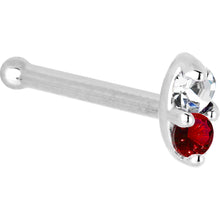 Load image into Gallery viewer, 14k White Gold 1.5mm Genuine Ruby Diamond Marquise Nose Ring
