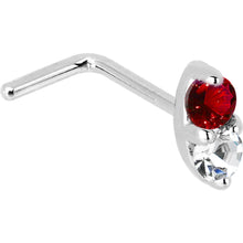 Load image into Gallery viewer, 14k White Gold 1.5mm Genuine Ruby Diamond Marquise Nose Ring
