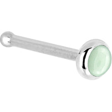 将图片加载到图库查看器，Solid 14K White Gold 2mm Aventurine Quartz Nose Ring
