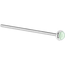 将图片加载到图库查看器，Solid 14K White Gold 2mm Aventurine Quartz Nose Ring
